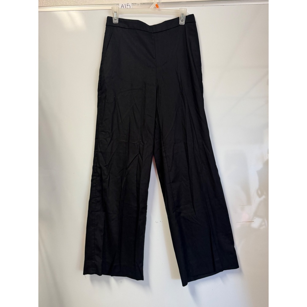 Banana Republic Hayden Wide Leg Pants Black Linen Cotton Blend Size S NEW